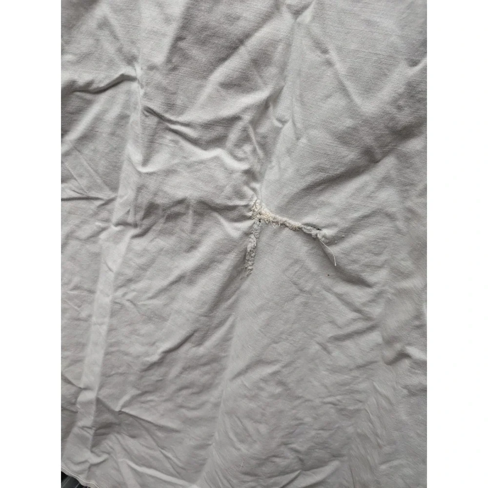 Vtg Bath Curtains Double Wedding Ring Chenille Drapes Blue White Pair Rod Pocket